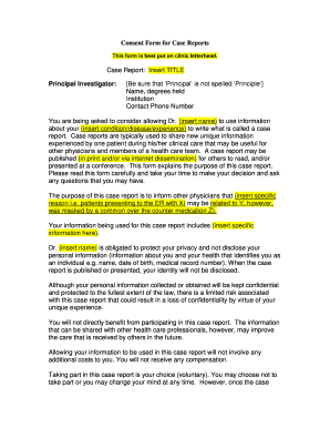 Medical Case Report Consent Form