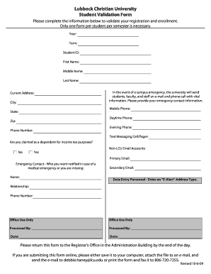 Student Validation Form