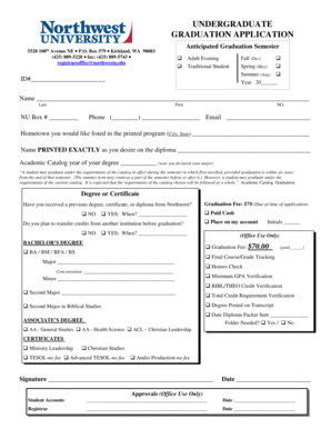 Undergraduate Graduation Application