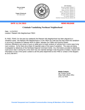 Ground rent demand notice template - Criminals Vandalizing Northeast Neighborhood - elpasotexas