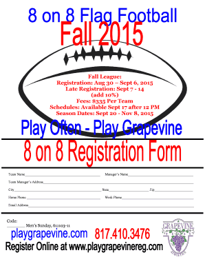 Affidavit of improvement - Fall League Sept 6 2015 Late Registration Sept 7 - 14 - grapevinetexas