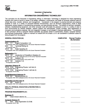 Associate in Engineering Academic Planning Form