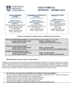 DACA Domicile Affidavit