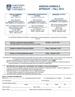 Arizona Domicile Affidavit
