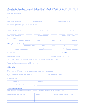 Graduate Application for Admission