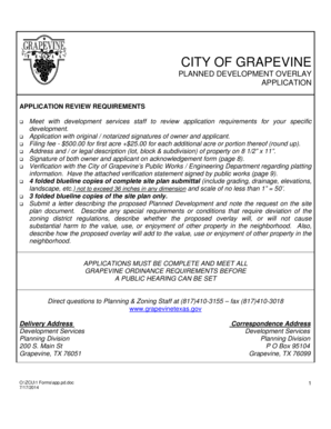 Statutory declaration form - PLANNED DEVELOPMENT OVERLAY APPLICATION - grapevinetexas