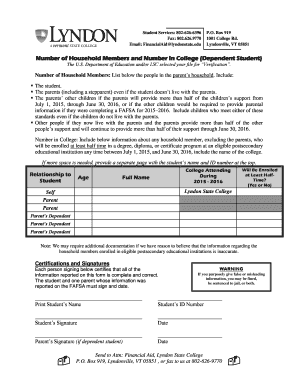 FAFSA Verification Form