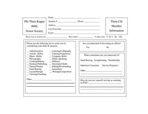 Phi Theta Kappa Member Information Form