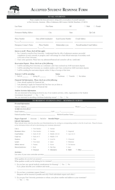 Post University Accepted Student Response Form