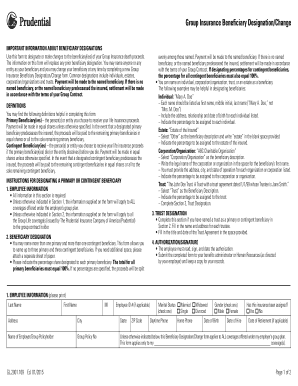 Group Insurance Beneficiary Designation Form