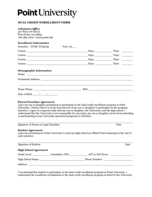 Dual Credit Enrollment Form
