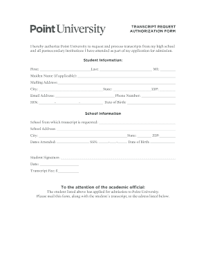 Transcript Request Authorization Form
