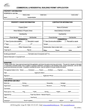 Commercial and Residential Building Permit Application
