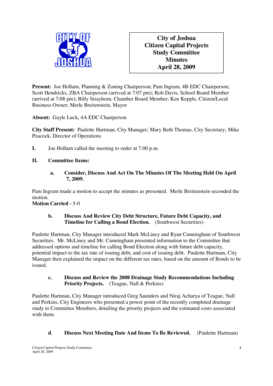 Chapter test example - City of Joshua Citizen Capital Projects Study Committee - cityofjoshuatx