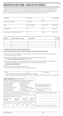 Penn State Berks Registration Form