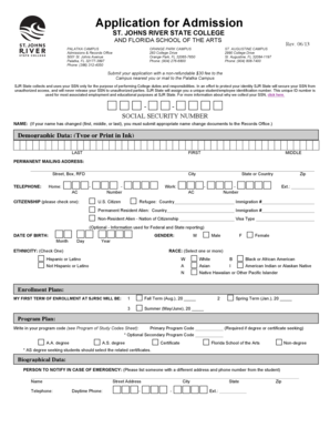 Application for Admission
