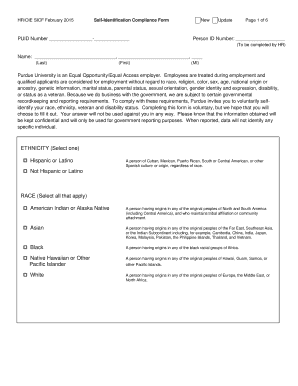 Purdue University Self-Identification Compliance Form