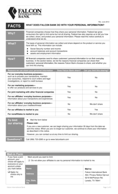 Falcon Bank Privacy Notice and Opt-Out Form
