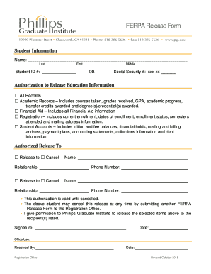 FERPA Release Form