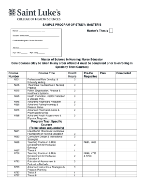 Master’s Program of Study Form