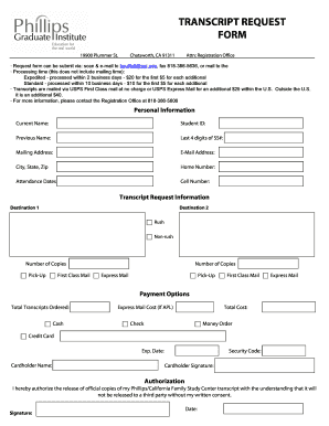Transcript Request Form