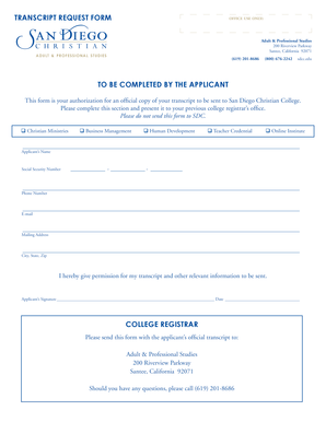 Transcript Request Form