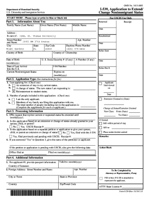 USCIS Form I-539 Application to Extend/Change Nonimmigrant Status
