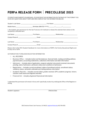 FERPA Release Form