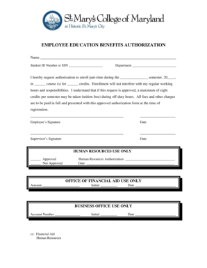 Employee Education Benefits Authorization