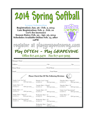 I 131 form pdf - League Information Registration Jan 26 - Feb 2 2014 - grapevinetexas