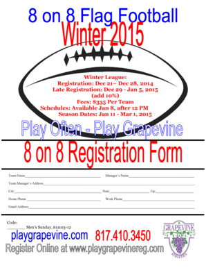 Lance writer agreement - Winter League Dec 28 2014 Late Registration Dec 29 - grapevinetexas