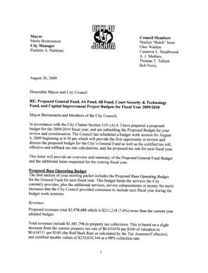 School letter format - Council Members Merle Breitenstein Noelyn Butch Isom Glen - cityofjoshuatx