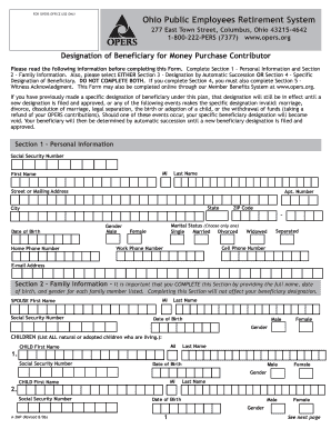 Ohio Public Employees Retirement System Beneficiary Designation Form