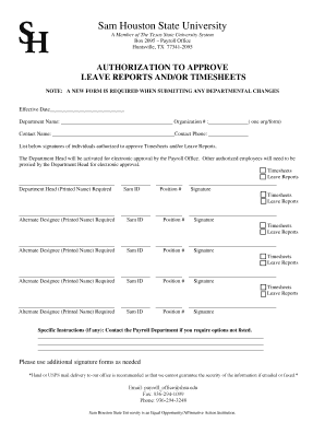 Leave Report Approval Authorization Form