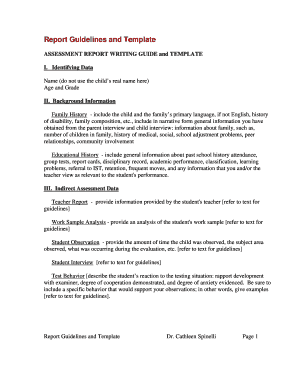 Assessment Report Writing Guide and Template