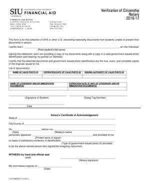 Verification of Citizenship Form