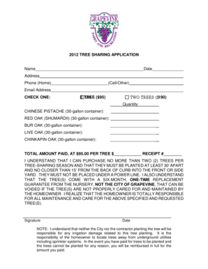 Resolution paper example - 2012 TREE SHARING APPLICATION CHECK ONE - grapevinetexas