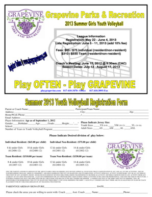 1099 letter to clients - 2013 Summer YVB flyer - grapevinetexasgov