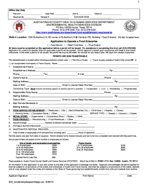 Austin-Travis County Food Enterprise Permit Application