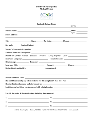 Pediatric Intake Form