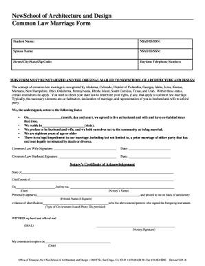 Common Law Marriage Form