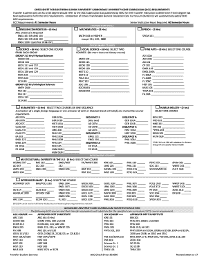 Southern Illinois University Carbondale UCC Check Sheet