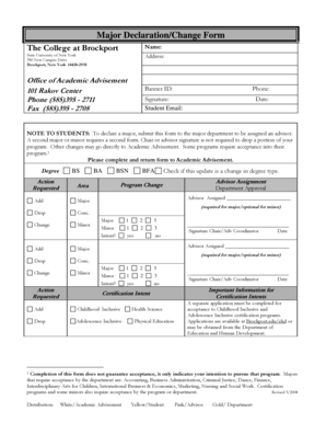 Major Declaration/Change Form
