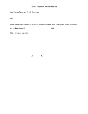 Direct Deposit Authorization Form
