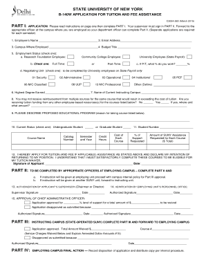SUNY Tuition Waiver Application