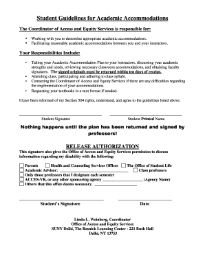 Student Academic Accommodation Plan