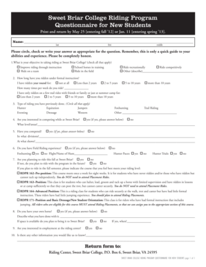 Application quiz example - Questionnaire for New Students - sbc