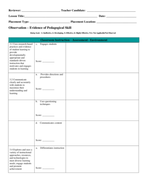 Teacher Candidate Evaluation Form
