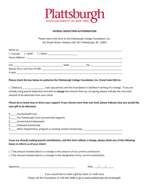 Payroll Deduction Authorization Form