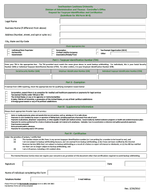 Request for Taxpayer Identification and Certification